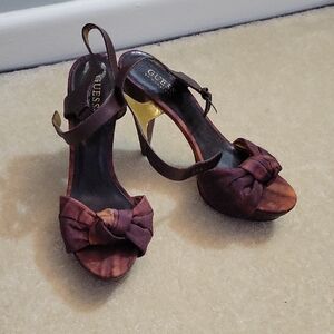 Guess Women's Burgundy Heeled Sandals